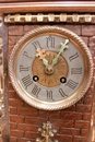 Gothic style Clock set in Walnut and bronze, France 19th century