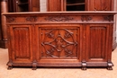 Gothic/renaissance style Office set in Oak, France 19th century