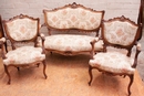 Louis XV style Sofa set in Walnut, France 19th century