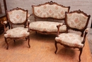 Louis XV style Sofa set in Walnut, France 19th century