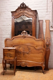 3 pc. Louis XV style bedroom set in solid walnut