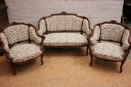 3 pc. Louis XV style sofa set in walnut
