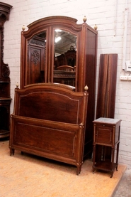 3 pc. Louis XVI bedroom in mahogany with gilt accents by KRIEGER