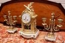 Louis XVI style Clock set in gilt bronze marble, France 19th century