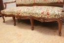 Louis XV style Sofa set in Walnut, France 19th century