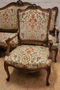 Louis XV style Sofa set in Walnut, France 19th century