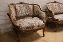 Louis XV style Sofa set in Walnut, France 19th century
