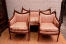 Louis XVI style Sofa set in Walnut, France 19th century