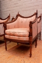 Louis XVI style Sofa set in Walnut, France 19th century