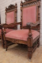 Renaissance style Sofa set in Walnut, France 19th century