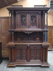 monumental solid walnut cabinet 19th century