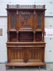 walnut gothic cabinet circa 1880