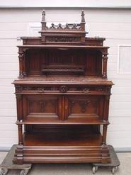 walnut gothic server 19th century