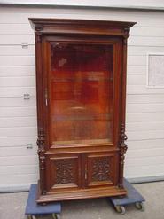 walnut joker display cabinet 19th century