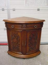 walnut bombay corner cabinet 19th century