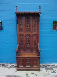 French oak gothic hall bench 19th century