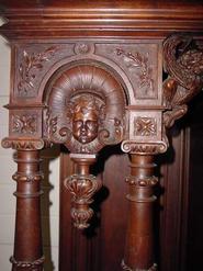 French best quality walnut figural renaissance cabinet 19th century 