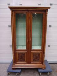 French walnut display cabinet 19th century 34.5 w x 59 t x 17.5 d (inch)