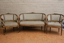 Gilt Louis XVI sofa set, France 19th century