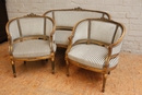 Gilt Louis XVI sofa set, France 19th century