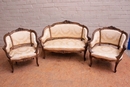 Louis XV style Sofa set in gilt wood, France 19th century