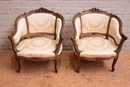 Louis XV style Sofa set in gilt wood, France 19th century