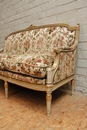 Louis XVI style sofa set in paint & gilt wood, France 1900