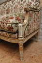 Louis XVI style sofa set in paint & gilt wood, France 1900