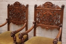 Renaissance style Sofa set in Walnut, France 19th century