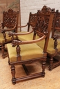 Renaissance style Sofa set in Walnut, France 19th century