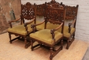 Renaissance style Sofa set in Walnut, France 19th century