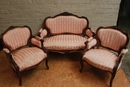 Louis XV style Sofa set in Walnut, France 19th century