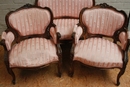 Louis XV style Sofa set in Walnut, France 19th century