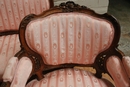 Louis XV style Sofa set in Walnut, France 19th century