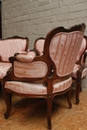Louis XV style Sofa set in Walnut, France 19th century