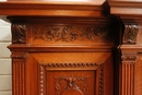 Henri II style Bookcase in Walnut, France 19th century