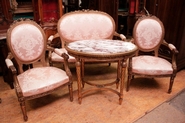 4 pc. Louis XVI parlor set in gilt wood