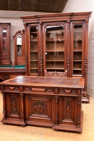 4 pc. walnut renaissance office set 