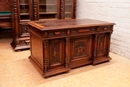 Renaissance style Office set in Walnut, France 19th century