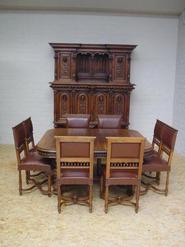 10 walnut renaissance dinning set signed by the maker 19th century