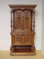 walnut figural credenza 19th century