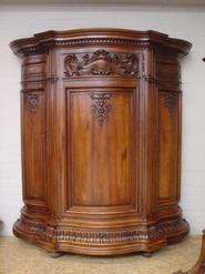 Exceptional 6pc solid walnut castle bedroom suite 19th century