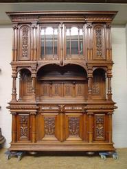 THE BEST MONUMENTAL WALNUT RENAISSANCE CABINET  19TH CENTURY