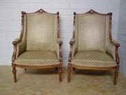 Walnut pair of Louis XVI bergères 19th century