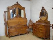 4 pc solid walnut louis XV bedroom 19th century