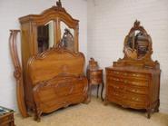 4 pc solid walnut louis XV bedroom 19th century