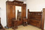 4pc solid walnut Henri II bedroom 19th century