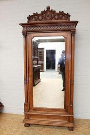 Single door walnut gothic armoire 19th century