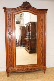 solid walnut Louis XVI armoire 19th century