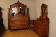 4 pc solid walnut Louis xv bedroom set 19th century